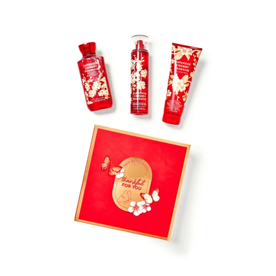 Bath & Body Works Japanese Cherry Blossom Gift Box Set 3 Bath & Body Works Japanese Cherry Blossom Gift Box Set