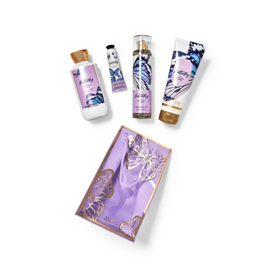 Bath & Body Works Butterfly Gift Bag Set 3 Bath & Body Works Butterfly Gift Bag Set
