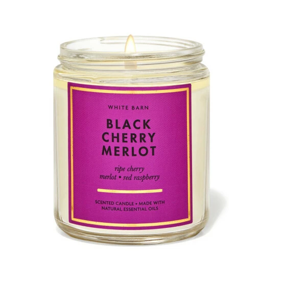 Bath & Body Works Black Cherry Merlot Single Wick Candle 7oz/198g 3 Bath & Body Works Black Cherry Merlot Single Wick Candle 7oz/198g