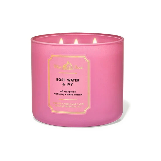 Bath & Body Works Rosewater And Ivy Rose Water & Ivy 3 Wick Scented Candle 411g 3 Bath & Body Works Rosewater And Ivy Rose Water & Ivy 3 Wick Scented Candle 411g