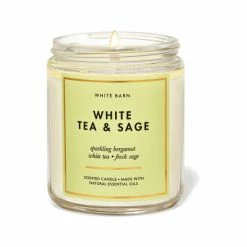 Bath & Body Works White Tea And Sage Single Wick Candle 7oz/198g