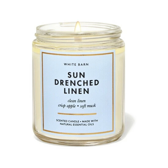 Bath & Body Works Sun Drenched Linen Single Wick Candle 7oz/198g 4 Bath & Body Works Sun Drenched Linen Single Wick Candle 7oz/198g - Image 2