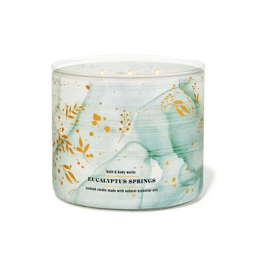 Bath & Body Works Clear Eucalyptus Springs 3Wick Candle 4 Bath & Body Works Clear Eucalyptus Springs 3Wick Candle - Image 2