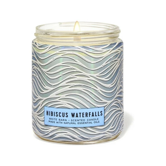 Bath & Body Works Hibiscus Waterfalls Hibiscus Waterfalls Single Wick Candle 4 Bath & Body Works Hibiscus Waterfalls Hibiscus Waterfalls Single Wick Candle - Image 2