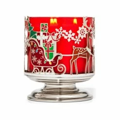 Bath & Body Works Santas Sleigh Santas Sleigh Pedestal 3Wick Candle Holder