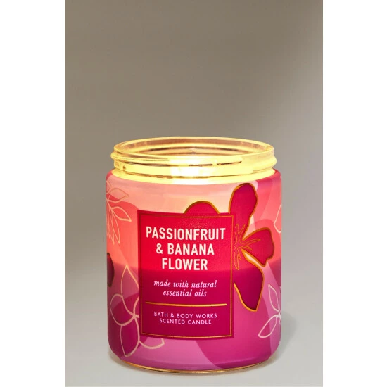 Bath & Body Works Passionfruit & Banana Flower Single Wick Candle 198 G 3 Bath & Body Works Passionfruit & Banana Flower Single Wick Candle 198 G