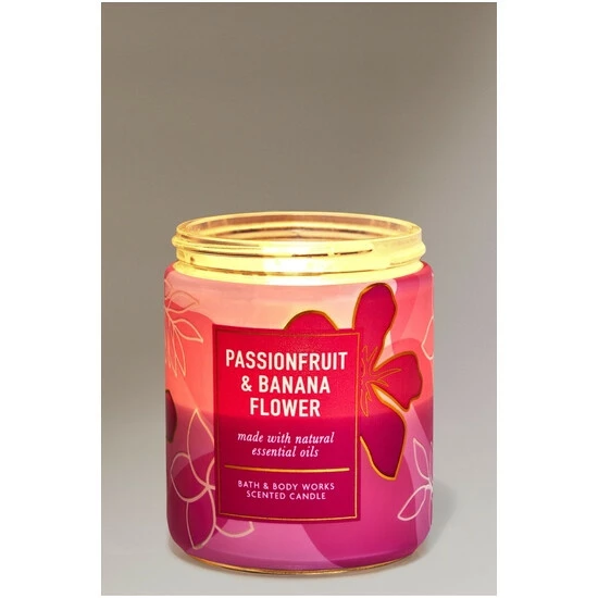 Bath & Body Works Passionfruit & Banana Flower Single Wick Candle 198 G 4 Bath & Body Works Passionfruit & Banana Flower Single Wick Candle 198 G - Image 2