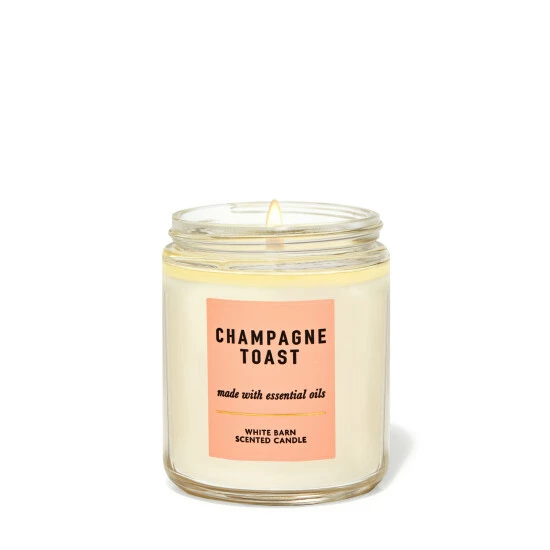 Bath & Body Works Clear Champagne Toast Single Wick Candle 7oz / 411g 3 Bath & Body Works Clear Champagne Toast Single Wick Candle 7oz / 411g