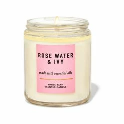 Bath & Body Works Clear Rose Water & Ivy Single Wick Candle 198 G
