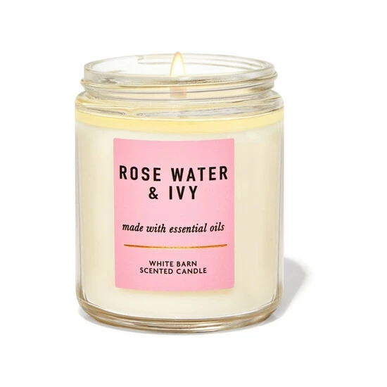 Bath & Body Works Clear Rose Water & Ivy Single Wick Candle 198 G 4 Bath & Body Works Clear Rose Water & Ivy Single Wick Candle 198 G - Image 2