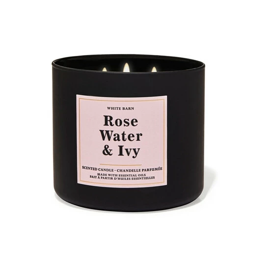 Bath & Body Works Rose Water & Ivy Rose Water & Ivy 3-Wick Scented Candle 411 G 4 Bath & Body Works Rose Water & Ivy Rose Water & Ivy 3-Wick Scented Candle 411 G - Image 2