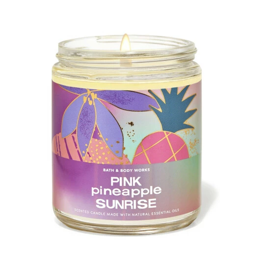 Bath & Body Works Pink Pineapple Sunrise Single Wick Candle 198 G 3 Bath & Body Works Pink Pineapple Sunrise Single Wick Candle 198 G