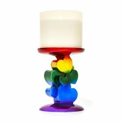 Bath & Body Works Rainbow Hearts Pedestal 3Wick Candle Holder