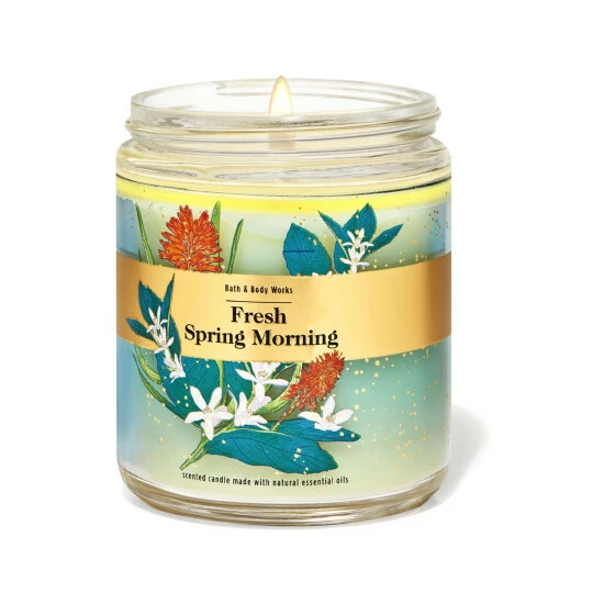 Bath & Body Works Fresh Morning Spring Fresh Spring Morning Single Wick Candle 3 Bath & Body Works Fresh Morning Spring Fresh Spring Morning Single Wick Candle