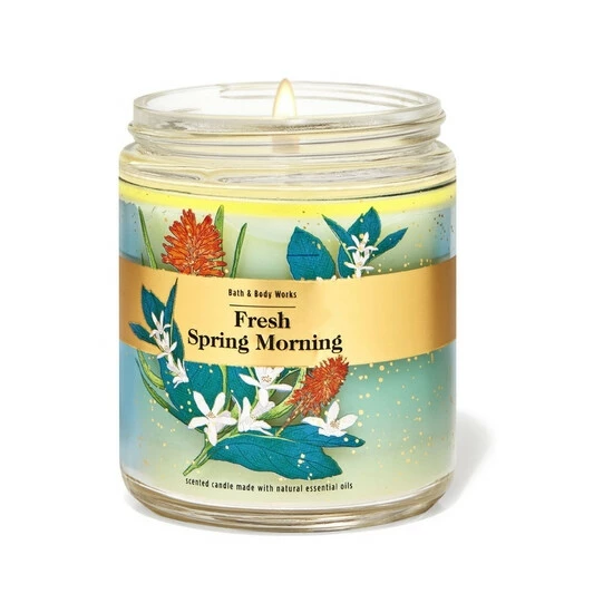 Bath & Body Works Fresh Morning Spring Fresh Spring Morning Single Wick Candle 4 Bath & Body Works Fresh Morning Spring Fresh Spring Morning Single Wick Candle - Image 2