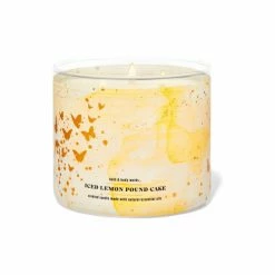 Bath & Body Works Clear Iced Lemon Pound Cake 3Wick Candle14.5 Oz / 411 G