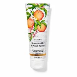 Bath & Body Works Honeysuckle Peach Spritz Ultimate Hydration Body Cream 8 Oz / 226 G
